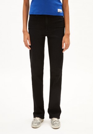 ARMEDANGELS LINNAA Jeans Boot Cut High Waist Organic Cotton Mix X-Stretch Schwarz | 5810-BZUAY