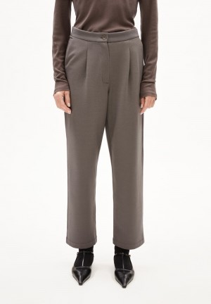 ARMEDANGELS LIRAA LOU Jersey Pants made of Organic Cotton Mix Iron Cast | 2570-KZOMY