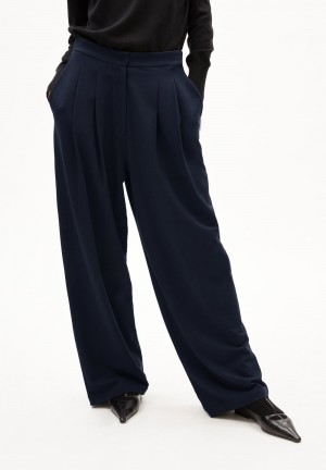 ARMEDANGELS LIRAA LOU WIDELEG Jersey Pants made of Organic Cotton Mix Night Sky | 5804-RNLZB