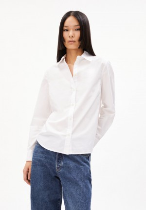ARMEDANGELS LOUILAA Blouse Relaxed Fit made of Organic Cotton Weiß | 4371-WMZHS