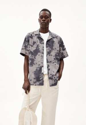 ARMEDANGELS LOVAAR BLOMMAA Shirt Relaxed Fit made of Organic Cotton Sand Stone-night Sky | 6907-BNUPL
