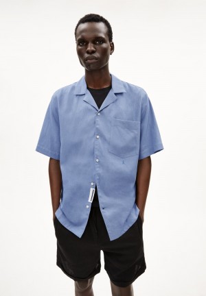 ARMEDANGELS LOVAAR LINO Shirt Relaxed Fit made of Linen-Mix Blau | 5867-PJUGL