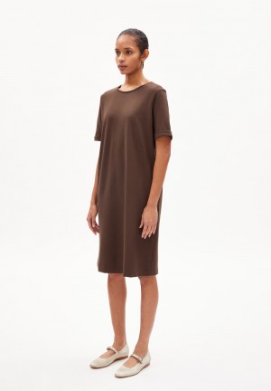 ARMEDANGELS MAAILANA Jersey Dress Regular Fit made of LENZING™ ECOVERO™ Mix Warm Slate | 1593-YFSJG