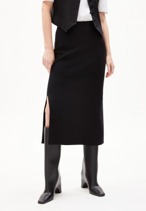 ARMEDANGELS MAALIN Knit Skirt Slim Fit made of Organic Cotton Schwarz | 9102-SVTCB
