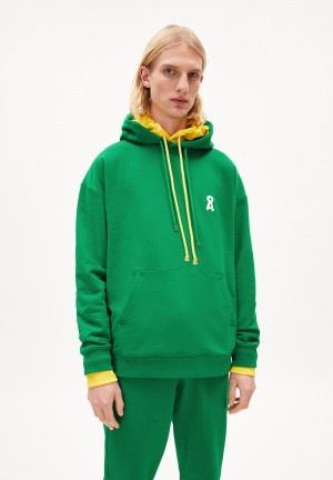 ARMEDANGELS MAALI ICONIC CAPSULE Heavyweight Sweathoodie Relaxed Fit made of Organic Cotton Mix Grün | 1967-VHOQM