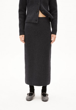 ARMEDANGELS MAALVO WOOL Knit Skirt Slim Fit made of Organic Wool Mix Steel Melange | 2913-UOQEW