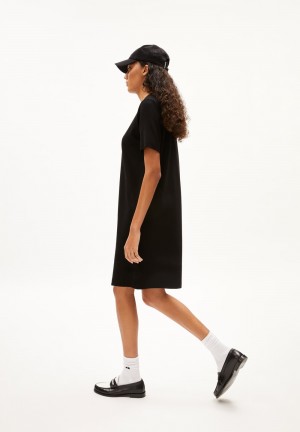 ARMEDANGELS MAARILIANA Jersey Dress Regular Fit made of LENZING™ ECOVERO™ Viscose Mix Schwarz | 9064-EHOSC