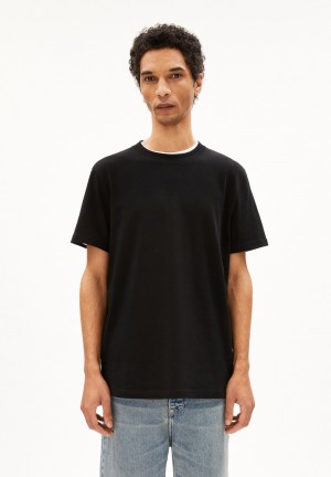 ARMEDANGELS MAARKOS Heavyweight T-Shirt Relaxed Fit made of Organic Cotton Mix Schwarz | 7235-PTULC