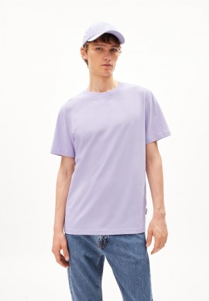 ARMEDANGELS MAARKOS Heavyweight T-Shirt Relaxed Fit made of Organic Cotton Mix Lavendel Hell | 0357-OKEFL