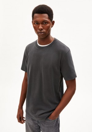 ARMEDANGELS MAARKOS Heavyweight T-Shirt Relaxed Fit made of Organic Cotton Mix Graphite | 1063-PKUEV