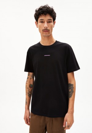 ARMEDANGELS MAARKOS PRM STONE PT Heavyweight T-Shirt Relaxed Fit made of Organic Cotton Mix Schwarz | 9403-RJKUS