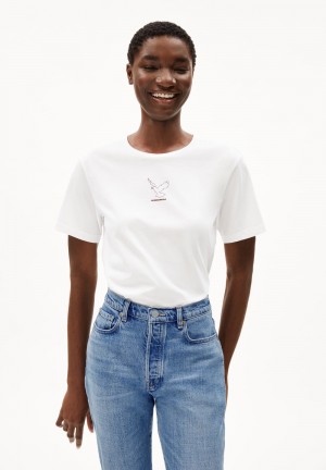 ARMEDANGELS MAARLARA NESTLING T-Shirt Relaxed Fit made of Organic Cotton Weiß | 5169-CXUGI