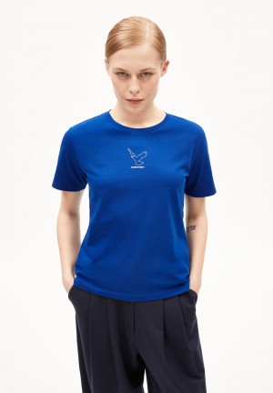 ARMEDANGELS MAARLARA NESTLING T-Shirt Relaxed Fit made of Organic Cotton Blau | 7180-CGXAN