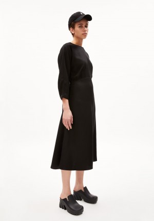 ARMEDANGELS MAARLENA Woven Dress Regular Fit made of TENCEL™ Lyocell Schwarz | 1072-JVDMK