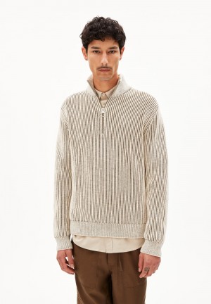 ARMEDANGELS MAATEY Sweater Regular Fit made of Organic Cotton Oatmilk-dried Moss | 2547-XVICQ