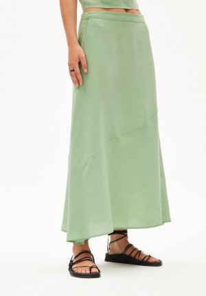 ARMEDANGELS MAGAALI Woven Skirt Regular Fit made of TENCEL™ Lyocell Grün | 2679-SMHGN