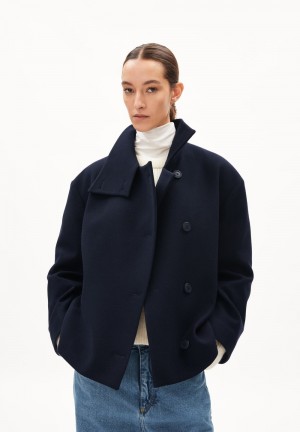 ARMEDANGELS MAJELAA Coat Loose Fit made of recycled Wool Night Sky | 5817-LIDXW