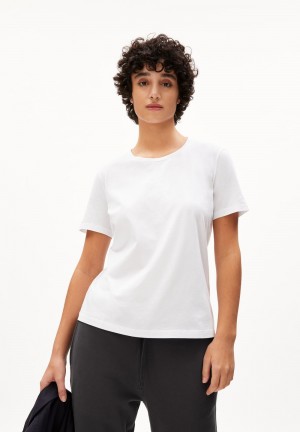 ARMEDANGELS MARAA LANAA T-Shirt Regular Fit made of Organic Cotton Weiß | 4281-ZCFJO