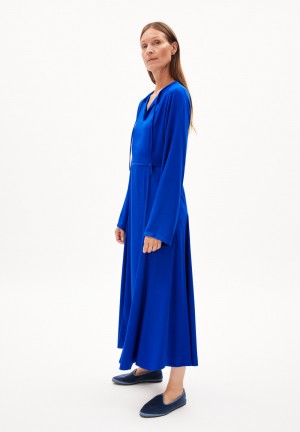 ARMEDANGELS MARIOLAANA Woven Dress Regular Fit made of LENZING™ ECOVERO™ Viscose Blau | 6724-FKTWJ