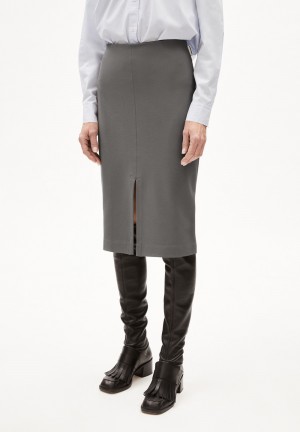 ARMEDANGELS MEDITAA Jersey Skirt Slim Fit made of LENZING™ ECOVERO™ Viscose Mix Iron Cast | 5479-MWFEZ