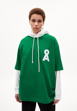 ARMEDANGELS MIKAAS ICONIC CAPSULE Heavyweight T-Shirt Oversized Fit made of Organic Cotton Mix Grün | 4652-XLRIQ