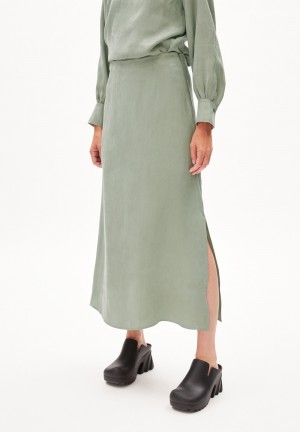 ARMEDANGELS MILAJAA Woven Skirt Regular Fit made of Lyocell Grau Grün | 0572-SRGEK