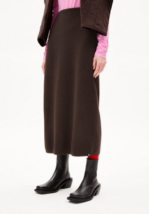 ARMEDANGELS MILANAAS Knit Skirt Slim Fit made of TENCEL™ Lyocell Mix Dunkel | 8172-POKZV