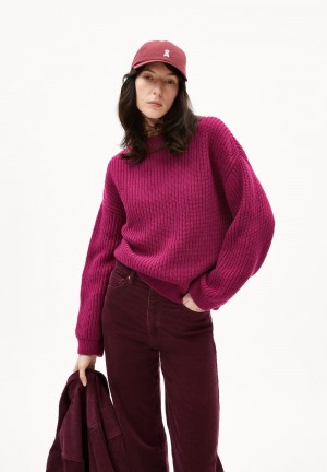 ARMEDANGELS MIYAAR SOLID Sweater Loose Fit made of Organic Wool Mix Cherry Juice | 7864-JCASE