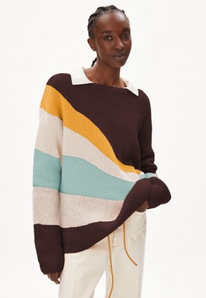 ARMEDANGELS MIYAAS MULTICOLOR Knit Sweater Loose Fit made of Organic Wool Mix Fudge | 0312-AVNDY