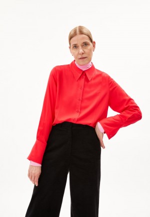 ARMEDANGELS MOAANAS Blouse Relaxed Fit made of LENZING™ ECOVERO™ Viscose Rot | 9785-JDHAB