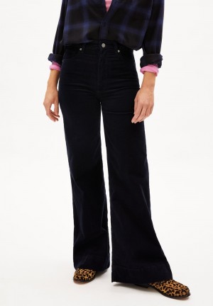 ARMEDANGELS MURLIAA CORDUROY Woven Pants made of Organic Cotton Mix Night Sky | 5793-DOZGM