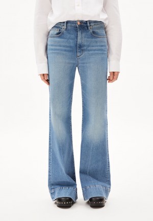 ARMEDANGELS MURLIAA Jeans Wide Leg High Waist recycled Cotton Mix Comfort-Stretch Blau | 6087-FZPWC