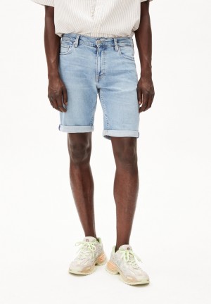 ARMEDANGELS NAAILO HEMP Denim Shorts made of Organic Cotton Hemp Mix Blau | 7109-BDAYM
