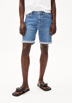ARMEDANGELS NAAILO HEMP Denim Shorts made of Organic Cotton Hemp Mix Indigo | 6518-LHMXN