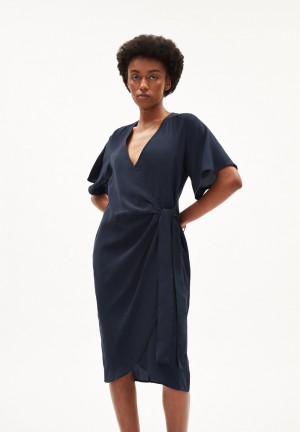 ARMEDANGELS NATAALE Woven Dress Regular Fit made of TENCEL™ Lyocell Night Sky | 4629-PFKQZ