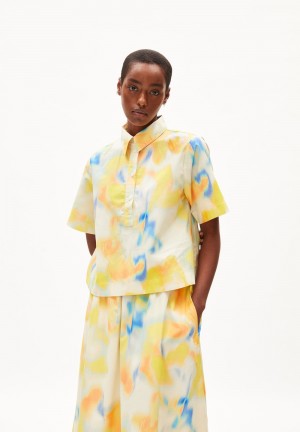 ARMEDANGELS NELINAA THERMAL CAM Blouse Relaxed Fit made of Organic Cotton Weiß | 9618-HXZOV