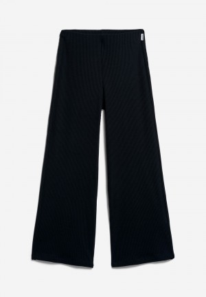 ARMEDANGELS NIAAN Rib-Jersey Pants made of Organic Cotton Mix Schwarz | 0695-ILJRP