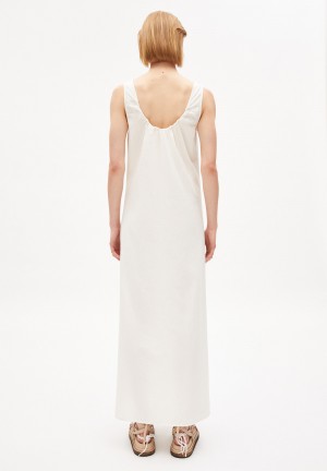 ARMEDANGELS NIKOLINAA LINO Woven Dress made of Linen-Mix Weiß | 5794-QWDXB