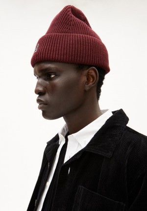 ARMEDANGELS NILDAAO ICONIC Beanie made of Organic Cotton Cranberry Juice | 9160-ZADYQ