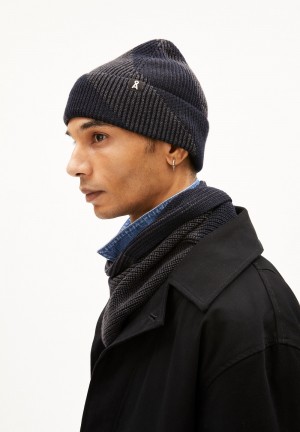 ARMEDANGELS NILDAAO WOOL STRIPES Beanie made of Organic Cotton Night Sky Melange-steel Melange | 6371-OWTPI