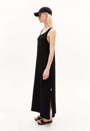ARMEDANGELS NISAA LITAA Jersey Dress Regular Fit made of LENZING™ ECOVERO™ Mix Schwarz | 7590-VKRCZ