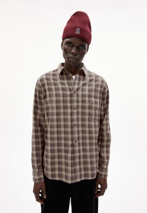 ARMEDANGELS NOAAMOS Shirt Relaxed Fit made of Organic Cotton Iron Cast-sand Stone | 7310-FKEYZ