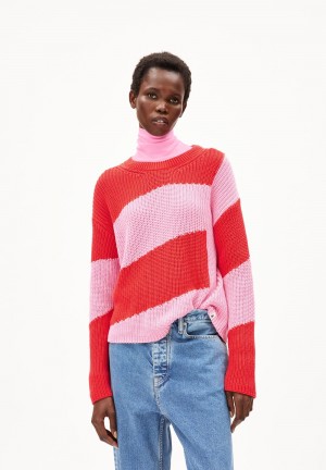 ARMEDANGELS NURIAAS BLOCKSTRIPES Sweater Loose Fit made of Organic Cotton Rot | 2109-YAERN