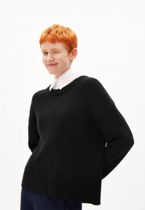 ARMEDANGELS NURIAAS Sweater Loose Fit made of Organic Cotton Schwarz | 8913-KSZLJ