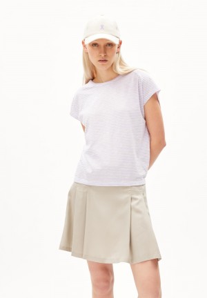 ARMEDANGELS ONELIAA LOVELY STRIPES T-Shirt Loose Fit made of Organic Cotton Lavendel | 2563-DKFXC