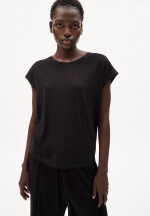 ARMEDANGELS ONELIAA T-Shirt Loose Fit made of Organic Cotton Schwarz | 9781-DWUEO