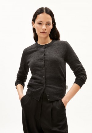 ARMEDANGELS OPHALIAA MERINO Cardigan Slim Fit made of Merino-Wool Steel Melange | 0245-RHCYS