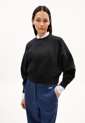 ARMEDANGELS PHILIAA Sweatshirt Oversized Fit made of Organic Cotton Schwarz | 9845-ELVKU