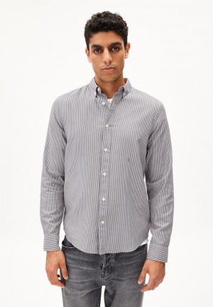 ARMEDANGELS QUAASA STRIPES Shirt Regular Fit made of Organic Cotton Earth-cinnamon Dust | 0463-YNSIB