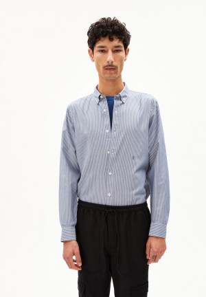ARMEDANGELS QUAASA STRIPES Shirt Regular Fit made of Organic Cotton Indigo | 6918-ZWSUA